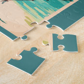 タヒチイラストレーショントラベルアートヴィンテージ ジグソーパズル (側面)