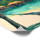 タヒチイラストレーショントラベルアートヴィンテージ ポスター (角)