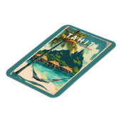 タヒチイラストレーショントラベルアートヴィンテージ マグネット (左側)