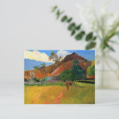 タヒチゴーギンの暖絵画かいカラフルの山々 ポストカード (スタンド正面)