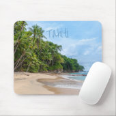 タヒチサンドビーチブルースカイパームツリーズ マウスパッド (マウス)