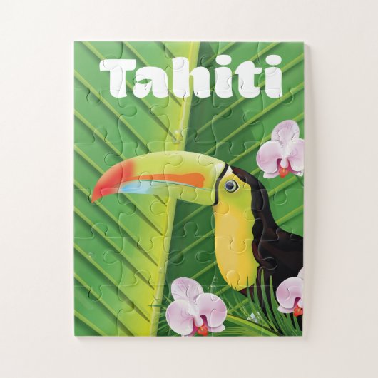 タヒチトゥカン旅行のプリント ジグソーパズル (縦)