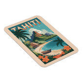 タヒチフランスのポリネシアイラストレーショントラベルアート マグネット (右側)