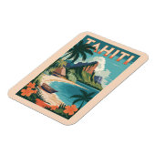 タヒチフランスのポリネシアイラストレーショントラベルアート マグネット (左側)