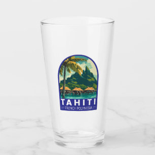 タヒチフランスのポリネシアトラベルアートエンブレム タンブラーグラス