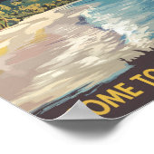 タヒチポリネシアフランスのパインターリートラベルアートレトロ ポスター (角)