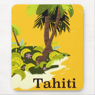タヒチレトロ旅行ポスター マウスパッド