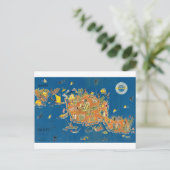 タヒチヴィンテージの地図 ポストカード (スタンド正面)