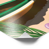 タヒチヴィンテージビーチ旅行ポスター フォトプリント            (角)