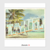 タヒチヴィンテージ写真はがき シール (シート)