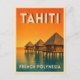 タヒチ島 フランス領ポリネシア 日没 ビンテージ旅行 ポストカード
