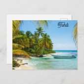 タヒチ熱帯ビーチ旅行写真はがき ポストカード (正面/裏面)