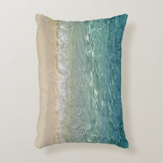 タヒチ青い熱帯水枕箱 アクセントクッション (正面(垂直))