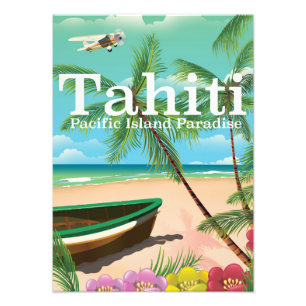 タヒチ ビンテージ ビーチ 旅行 ポスター