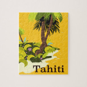 タヒチ レトロ 旅行ポスター ジグソーパズル