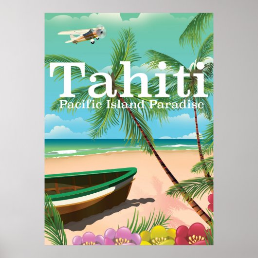 タヒチ レトロ 旅行 ポスター (正面)