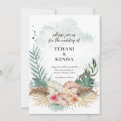 タヒチ | 熱帯のビーチアイランドウェディング 招待状 (正面)