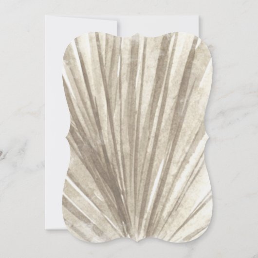 タヒチ | 熱帯の水彩パームリーフと花 セーブザデート (裏面)