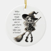 タビタと彼女のブーツ – ウィッチ セラミックオーナメント (正面)