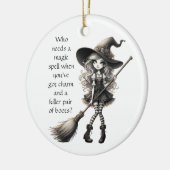 タビタと彼女のブーツ – ウィッチ セラミックオーナメント (左)