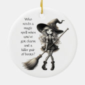 タビタと彼女のブーツ – ウィッチ セラミックオーナメント (裏面)