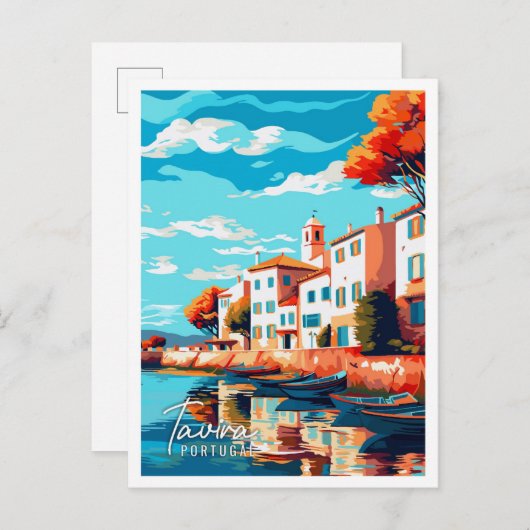 タビラポルトガルヴィンテージ旅行イラストレーション ポストカード (正面/裏面)