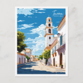 タビラポルトガルヴィンテージ旅行イラストレーション ポストカード (正面)