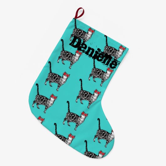 タビーお洒落キャットサングラスクリスマスストッキング ラージクリスマスストッキング (正面 (吊り時))