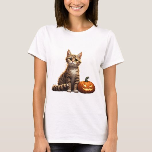 タビーキテン+ハロウィン+秋のテーマ 🎃 Tシャツ (正面)