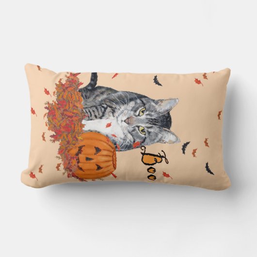 タビーキャットのハロウィン ランバークッション (正面)