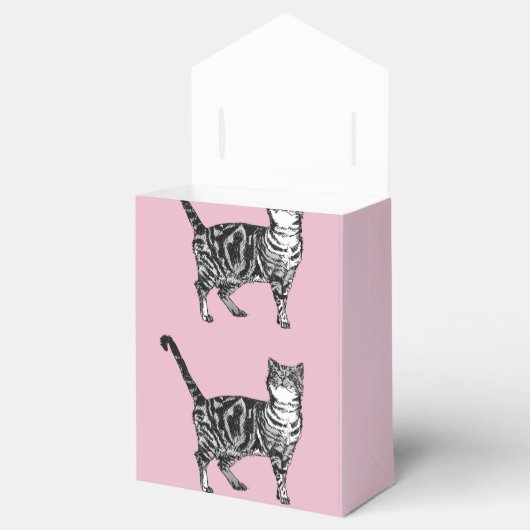 タビーキャットアートピンクバースデーパーティーケーキお願いボックス フェイバーボックス (オープン)