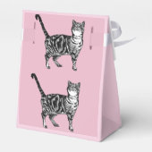 タビーキャットアートピンクバースデーパーティーケーキお願いボックス フェイバーボックス (裏面サイド)
