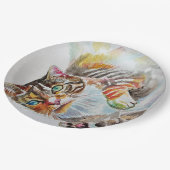 タビーキャットウォーターカラーバースデーパーティー紙プレート ペーパープレート (アングル)