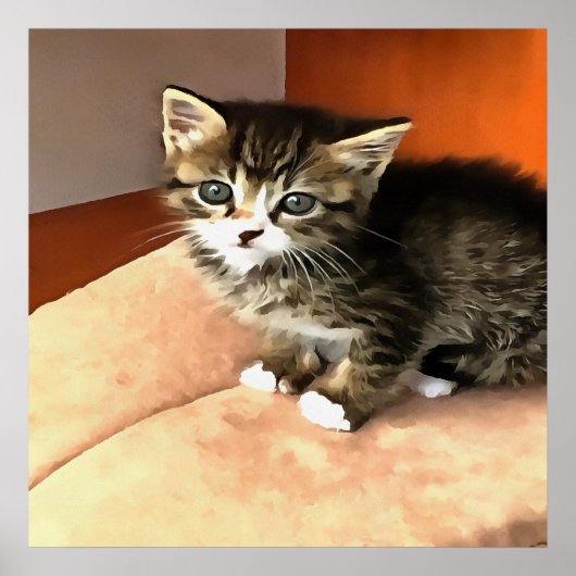 タビーキャットキッテンペットポートレート ポスター (正面)