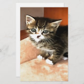 タビーキャットキッテンペットポートレート 便箋 (正面/裏面)