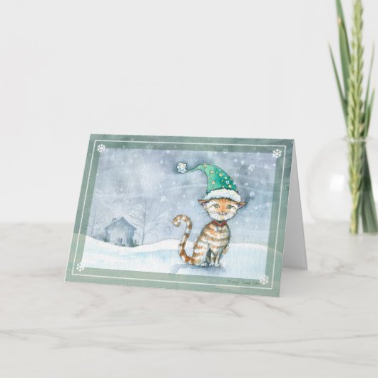 タビーキャットクリスマスホリデーカードバイモリー・ハリソン シーズンカード (正面)