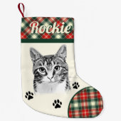 タビーキャットクリパーソナライズされたスマスストッキング スモールクリスマスストッキング (正面)