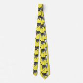 タビーキャットストライプの白黒メンズネックタイ ネクタイ (裏面)