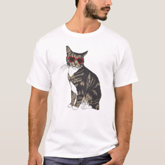 タビーキャットハート眼鏡 Tシャツ