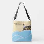 タビーキャットピーキングブルーおもしろい クロスボディバッグ (裏面)