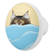 タビーキャットピーキングブルーおもしろい セラミックノブ (右)