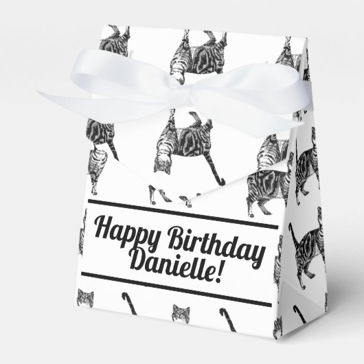 タビーキャットブラック誕生日キャッツケーキお願いボックス フェイバーボックス (正面サイド)