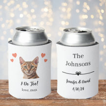 タビーキャットペットの結婚式用缶クーラーの引出物