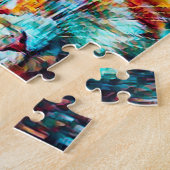 タビーキャットボホオレンジブルーヒッピカラフルー ジグソーパズル (側面)