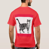 タビーキャットメリークリスマスキャッツマス赤おもしろい猫 Tシャツ (裏面)