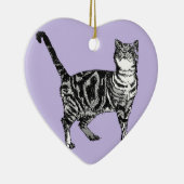 タビーキャットメリーマス薄紫クリスマスデコレーション セラミックオーナメント (右)