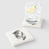 タビーキャットモノクロコースター ストーンコースター (横)