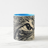 タビーキャットヴィンテージリノプリント ツートーンマグカップ (中央)