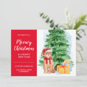 タビーキャット安いクリスマスサンタハットカード カード (スタンド正面)