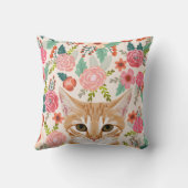 タビーキャット春花模様かわいいキャットレディーピロー クッション (裏面)